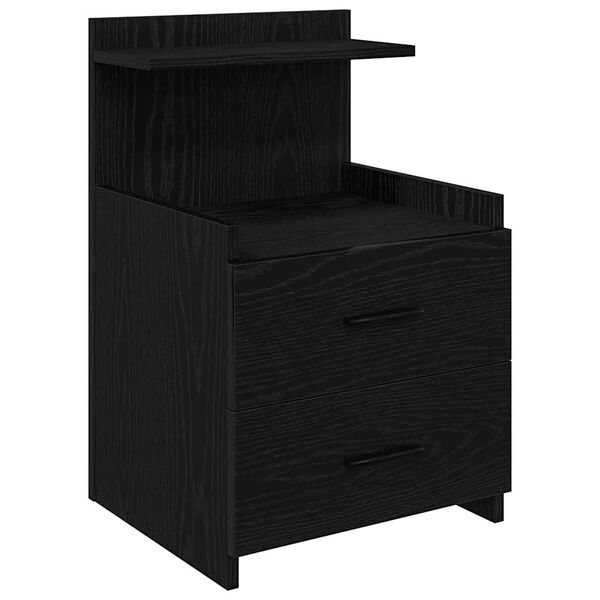 vidaXL Table de chevet avec 2 tiroirs Noir 40 x 36,5 x 62 cm