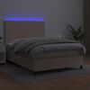 vidaXL Sommier &agrave; lattes de lit avec matelas LED Cappuccino 140x200 cm