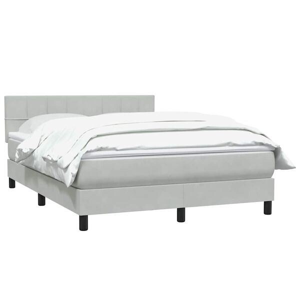 vidaXL Sommier &agrave; lattes de lit et matelas gris clair 140x210cm velours