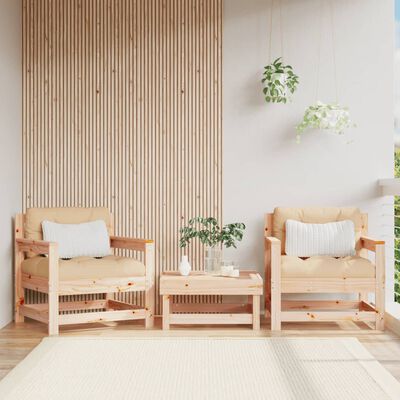 vidaXL Chaises de jardin avec coussins lot de 2 bois de pin massif