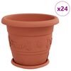 vidaXL Pots de plantes 24 pc Rouge brique &Oslash; 34 x 28 cm Plastique