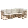 vidaXL Ensemble de canap&eacute;s d'ext&eacute;rieur 5 pcs Naturel Polyester