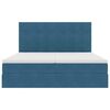 vidaXL Lit de Rangement avec matelas Bleu fonc&eacute; 200 x 200 cm Velours