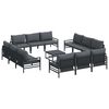 vidaXL Ensemble de canap&eacute; de jardin 13 pc Noir Acier