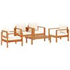 vidaXL Salon de jardin avec coussins 5 pcs Bois d'acacia solide