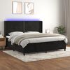 vidaXL Sommier &agrave; lattes de lit matelas et LED Noir 200x200 cm Velours