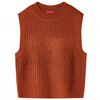 Gilet pull-over tricot&eacute; pour enfants cognac 140