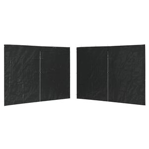 vidaXL Paroi de tente de r&eacute;ception 2pcs fermeture &eacute;clair PE Anthracite