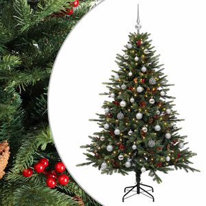 vidaXL Sapin de No&euml;l artificiel avec boules 120 cm 150 LED Blanc chaud