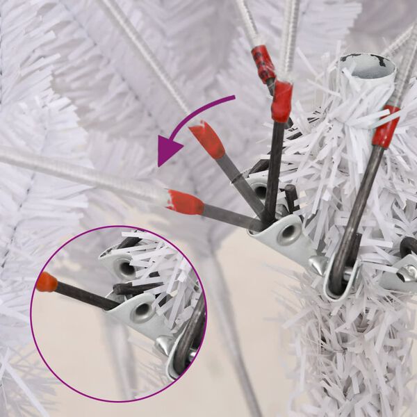 vidaXL Sapin de No&euml;l artificiel &agrave; charni&egrave;res avec support blanc 270 cm