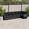 vidaXL Salon de jardin 6 pcs avec coussins noir r&eacute;sine tress&eacute;e