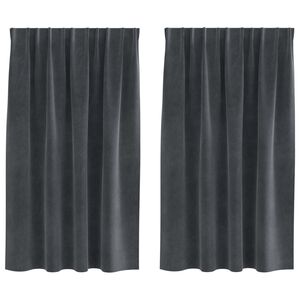 vidaXL Rideaux occultants 2 pcs Gris clair 140 x 140 cm Velours