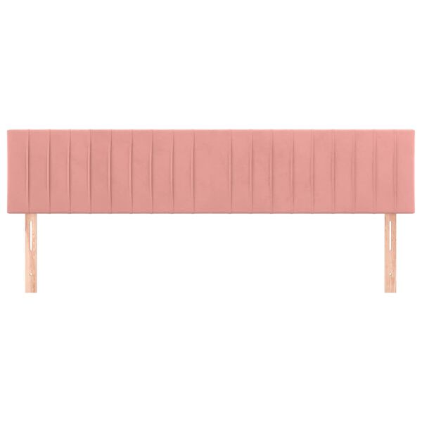vidaXL T&ecirc;tes de lit 2 pcs Rose 90x5x78/88 cm Velours