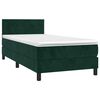 vidaXL Sommier &agrave; lattes de lit et matelas et LED Vert fonc&eacute; 90x190 cm