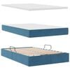 vidaXL Lit avec rangement et matelas Bleu 120 x 190 cm Velours