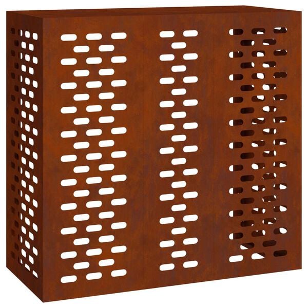 vidaXL Housse de climatiseur Rouill&eacute; 110 x 50 x 105 cm Acier patin&eacute;