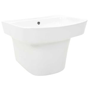 vidaXL Lavabo Blanc 50 x 45 x 41 cm C&eacute;ramique &Eacute;maill&eacute;e