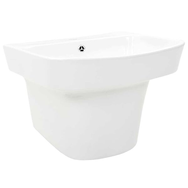 vidaXL Lavabo Blanc 50 x 45 x 41 cm C&eacute;ramique &Eacute;maill&eacute;e