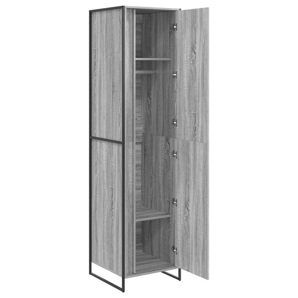 vidaXL Garde-robe 2 pcs Gris Sonoma 50 x 50 x 200 cm Bois d'ing&eacute;nierie