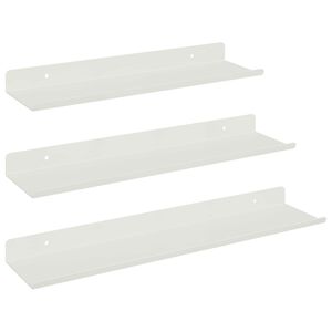 vidaXL &Eacute;tag&egrave;re flottante 3 pcs Blanc 40 x 9 x 2,5 cm Acier