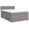 vidaXL Sommier &agrave; lattes de lit avec matelas Taupe 140x200 cm Tissu