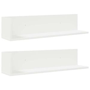 vidaXL &Eacute;tag&egrave;res murales 2 pcs blanc 75x16,5x16,5 cm bois d'ing&eacute;nierie