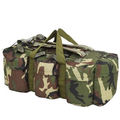 vidaXL Sac de sport en style militaire 3-en-1 90 L Camouflage