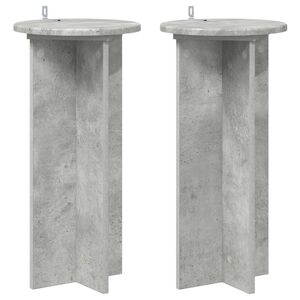 vidaXL Support de Plante 2 pc Gris b&eacute;ton 29,5 x 29,5 x 60 cm