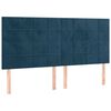 vidaXL T&ecirc;te de lit &agrave; LED Bleu fonc&eacute; 160x5x118/128 cm Velours