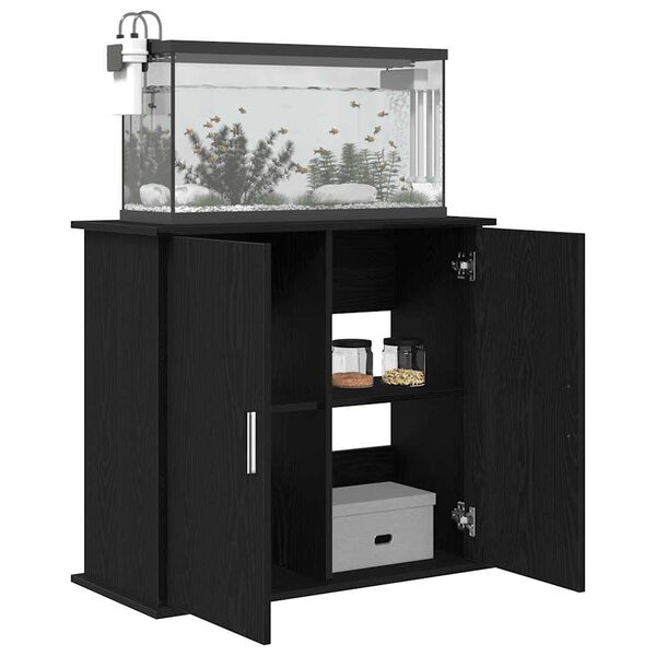 vidaXL Support d'aquarium Ch&ecirc;ne noir 81x36x73 cm Bois d'ing&eacute;nierie