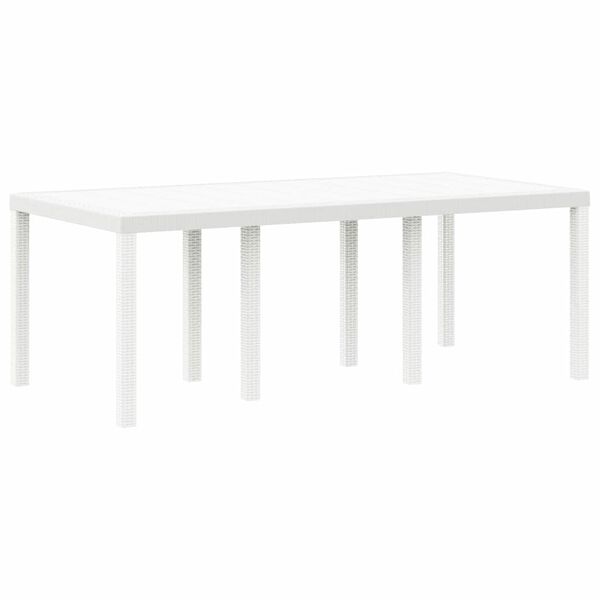 vidaXL Table de jardin pour repas Blanc 200 x 100 x 73 cm polyrotin