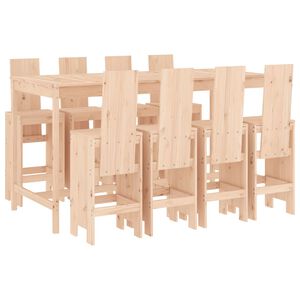 vidaXL Ensemble de bar de jardin 9 pcs Bois de pin massif