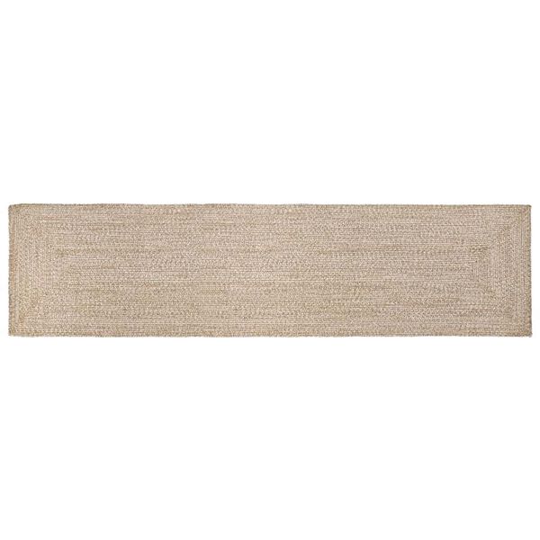vidaXL Tapis Naturel et blanc 80 x 400 cm Jute