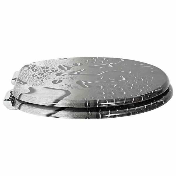 vidaXL Si&egrave;ge de toilette &agrave; fermeture douce Gris 44 x 38 cm Panneau MDF