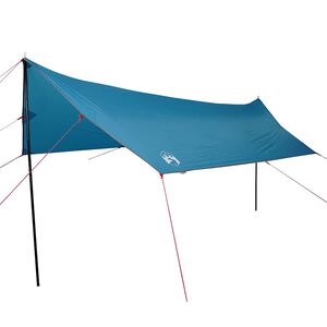 vidaXL B&acirc;che de camping bleu 460x305x210 cm imperm&eacute;able