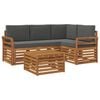 vidaXL Ensemble de canap&eacute;s d'ext&eacute;rieur 5 pc Naturel et Anthracite