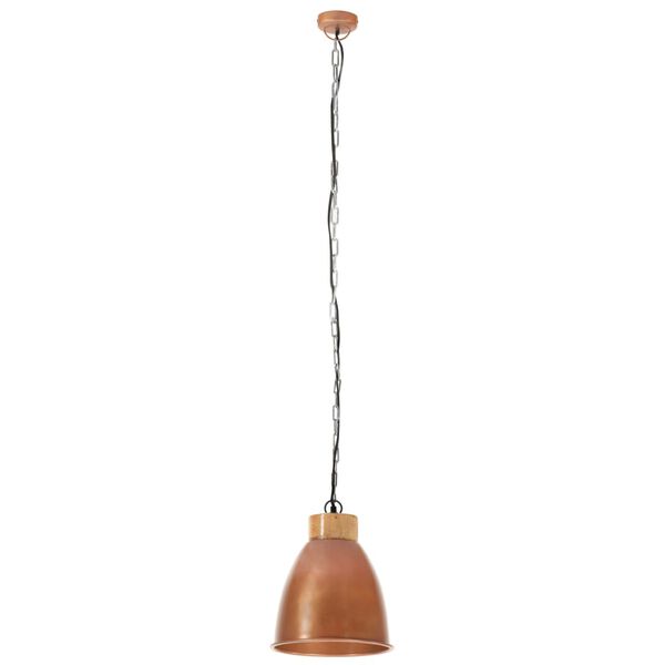 vidaXL Lampe suspendue industrielle Cuivre Fer et bois solide 23cm E27