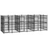 vidaXL Chenil d'ext&eacute;rieur pour chiens Acier 11,06 m&sup2;