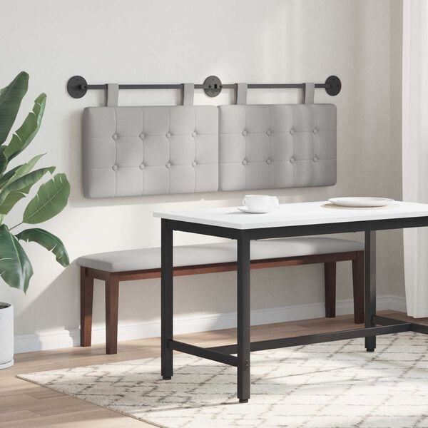 vidaXL T&ecirc;te de lit suspendue Gris nuage 130 x 55 x 5 cm tissu