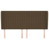 vidaXL T&ecirc;te de lit avec oreilles Marron fonc&eacute; 163x23x118/128 cm Tissu