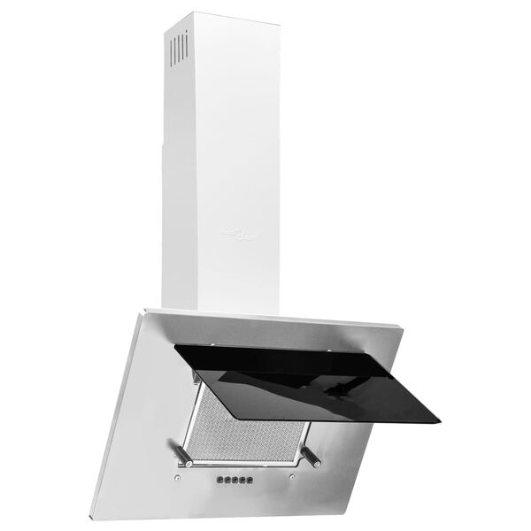 vidaXL Hotte murale 60 cm Acier inoxydable et verre trempé Argenté