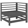 vidaXL Canap&eacute; d'angle de jardin gris bois de pin massif