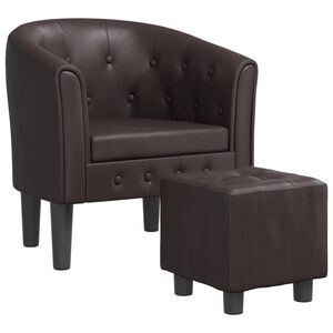 vidaXL Chaise cabriolet avec repose-pied marron similicuir