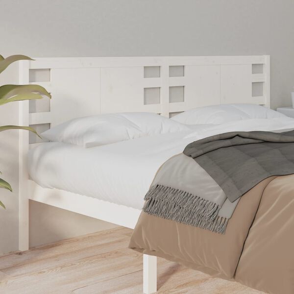 vidaXL T&ecirc;te de lit Blanc 186x4x100 cm Bois massif de pin