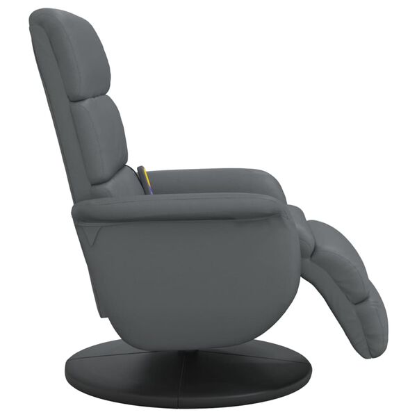 vidaXL Fauteuil inclinable de massage repose-pieds gris similicuir