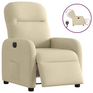 vidaXL Fauteuil inclinable &eacute;lectrique Cr&egrave;me Tissu