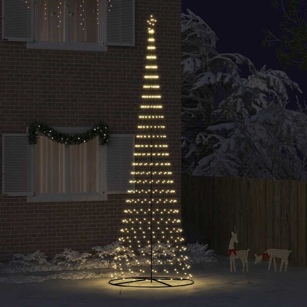 vidaXL Arbre de No&euml;l LED avec 555 LED Blanc chaud 500 cm M&eacute;tal