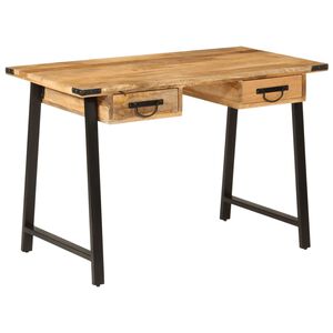 vidaXL Bureau avec tiroirs 105x55x70 cm bois de manguier massif et fer