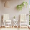 vidaXL Coussins de chaise &agrave; dossier bas lot de 2 cr&egrave;me tissu oxford