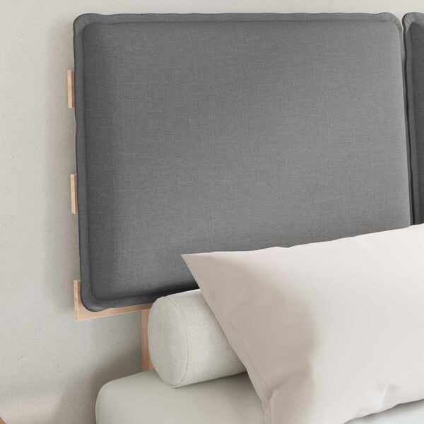 vidaXL Cadre de lit avec tête de lit rembourrée Gris clair